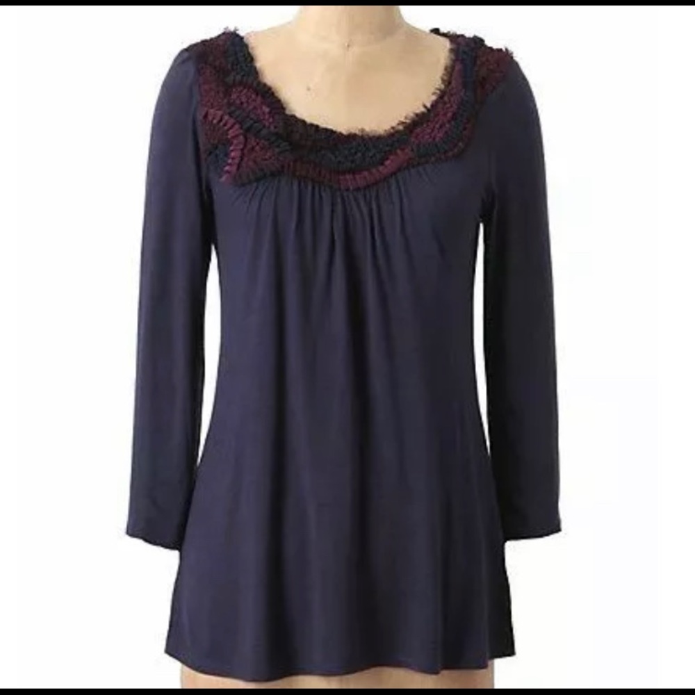 Anthropologie One September Ruffle Tee